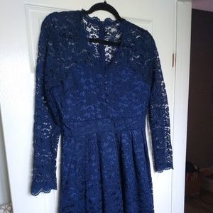 Women's Lace Long Sleeve Bridesmaids Dress